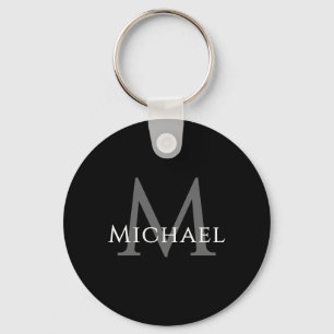 Name Initial Schwarz Personalisiertes Geschenk für Schlüsselanhänger