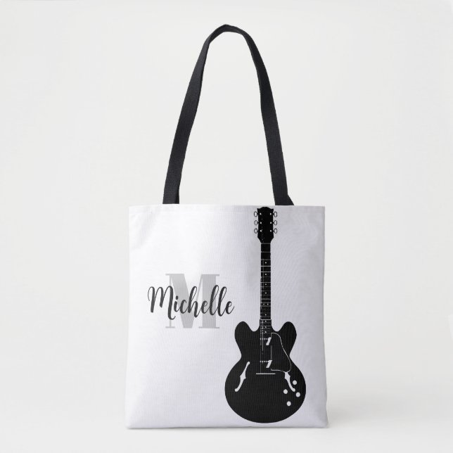 Name, Initial- und Black-Dreifach-Musik Tasche (Vorderseite)