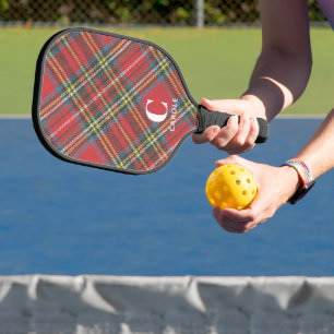 Name Initialen von Royal Stewart Tartan Print, Pickleball Schläger
