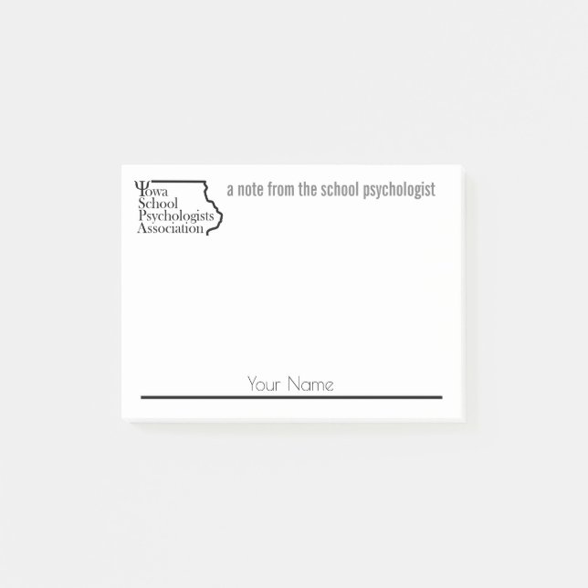Name-Iowa-Schule Psych. Assoc. Post-It Klebezettel (Vorderseite)