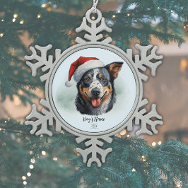 Name Jahr der australischen Weihnachtsmannmütze Schneeflocken Zinn-Ornament