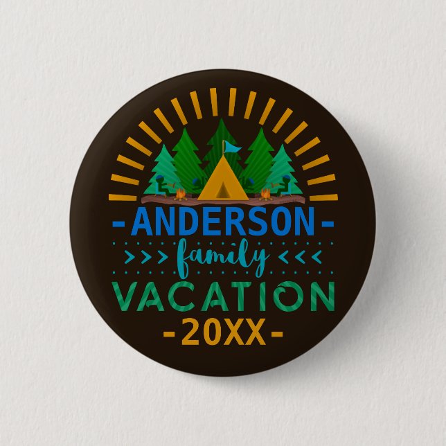 Name-Jahr der Familien-Ferien-Campings-Reise-| Button (Vorderseite)