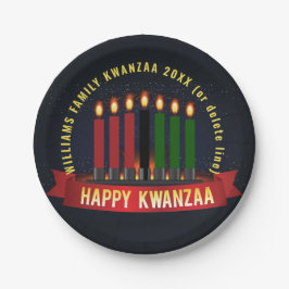 Name Jahr Kwanzaa Kerzen 7" hinzufügen Pappteller