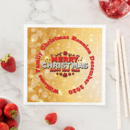 Name Jahr passend Frohe Weihnachten hinzufügen Serviette