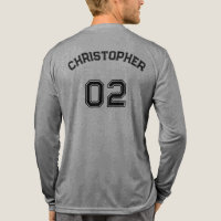 Name Jersey Nummer Grau Mens Long Sleeve