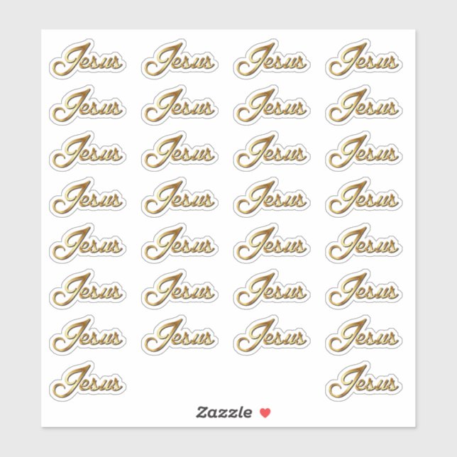 Name Jesu Kalligrafie Text Vinyl Contour Aufkleber (Blatt)