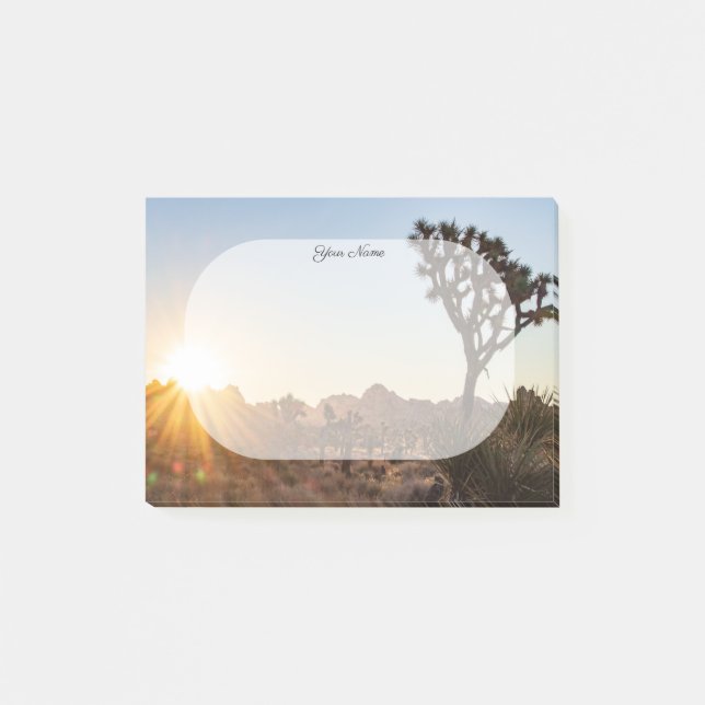 Name Joshua Tree Nature Landschaft Sunrise Souveni Post-it Klebezettel (Vorderseite)