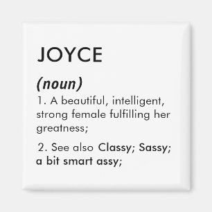 Name Joyce, Bearbeitbarer Name, Benutzerdefinierte Magnet