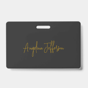 Name Kalligrafie Professionell Elegant Goldfarbe Ausweis