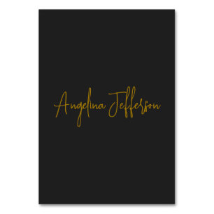 Name Kalligrafie Professionell Elegant Goldfarbe Tischnummer