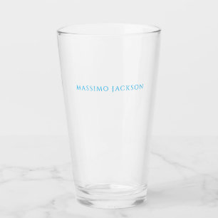 Name Kalligrafie Schrift Plain Einfach Weiß Blau Glas