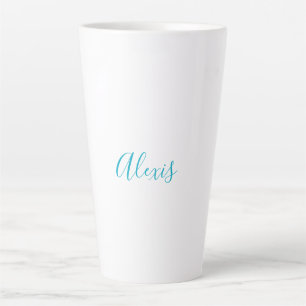 Name Kalligrafie Schrift Plain Einfach Weiß Blau Milchtasse