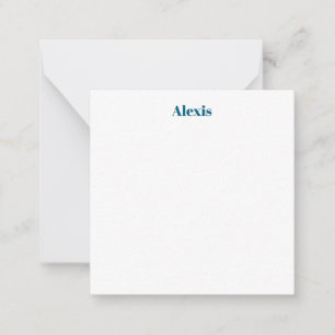 Name Kalligrafie Schrift Plain Einfach Weiß Blau Mitteilungskarte