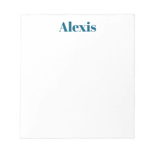 Name Kalligrafie Schrift Plain Einfach Weiß Blau Notizblock
