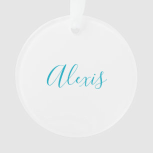 Name Kalligrafie Schrift Plain Einfach Weiß Blau Ornament