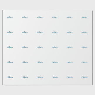 Name Kalligrafie Schrift schlicht einfach weiß bla Geschenkpapier