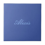 Name Kalligrafie Script Schlicht Simple Blue Fliese<br><div class="desc">Dieses Produkt war sehr gut und ich Liebe,  wie einfach es ist für individuelles Design. Das Design war sehr einfach,  daher bin ich sehr zufrieden,  wenn ich kreiere.</div>