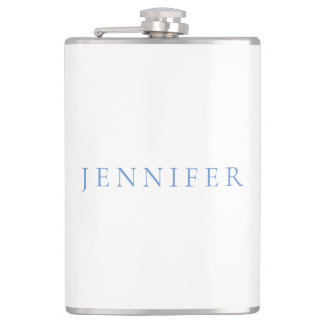Name Kalligrafie Script Schlicht Simple White Blue Flachmann