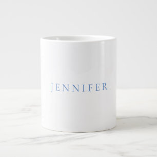 Name Kalligrafie Script Schlicht Simple White Blue Jumbo-Tasse