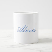 Name Kalligrafie Script Schlicht Simple White Blue