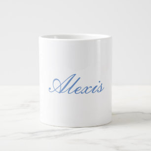 Name Kalligrafie Script Schlicht Simple White Blue Jumbo-Tasse