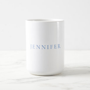 Name Kalligrafie Script Schlicht Simple White Blue Kaffeetasse