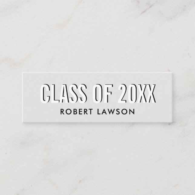 Name-Karte des Silver Gray Chic Class-Abschlusses Mini Visitenkarte (Vorderseite)