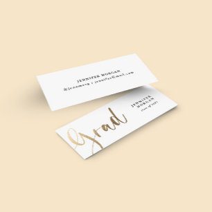 Name-Karte für den Gold-Script-Abschluss Mini Visitenkarte