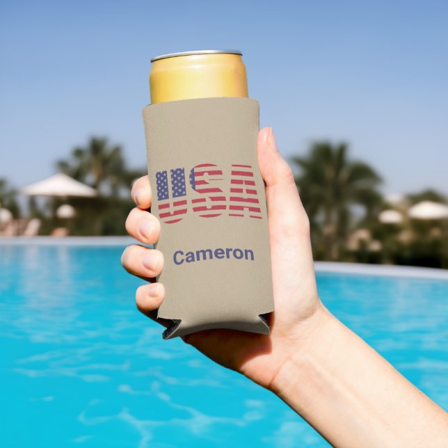 Name, Khaki USA Can oder Slim Seltzer Can Cooler Selters Dosenkühler (In Situ Pool)