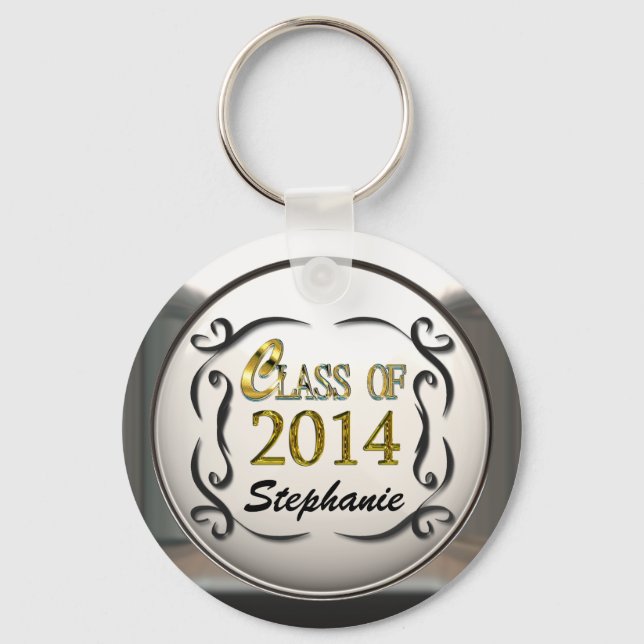 Name-Klasse für 2014-Abschluss-Schlüsselanhänger h Schlüsselanhänger (Vorderseite)