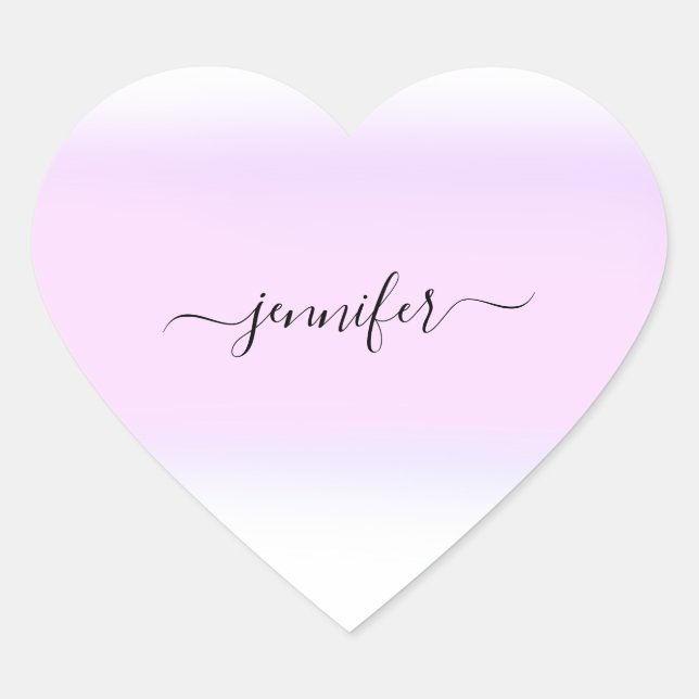 Name Kleine Unternehmen Danke Pink Ombre Pastelle Herz-Aufkleber (Vorderseite)