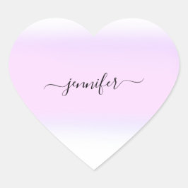 Name Kleine Unternehmen Danke Pink Ombre Pastelle Herz-Aufkleber
