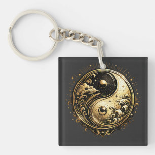 Name: Kosmisches Yin Yang – Balance von Licht und Schlüsselanhänger