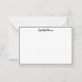 Name & Leerzeichen Schwarz/Weiß Minimalistisch Mitteilungskarte