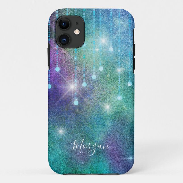 Name, Lila & Aquamarin, Leuchten & Sparkeln person Case-Mate iPhone Hülle (Rückseite)