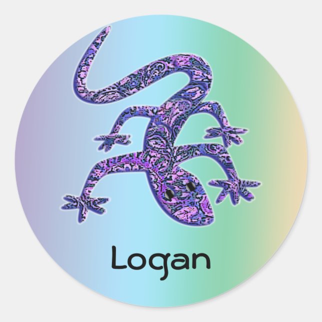 Name Lizard Gecko Salamander Stickers | Bearbeitba (Vorderseite)