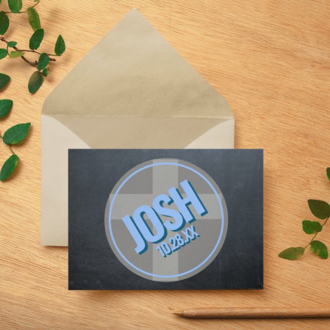 Name Logo Chalkboard Blue Confirmation Vielen Dank (Von Creator hochgeladen)