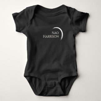 Name Logo, Elegantes Minimal Weiß Halbmond Baby Strampler