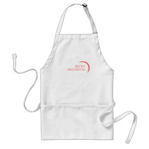 Name Logo, Elegantes minimales rotes Crescent Schürze