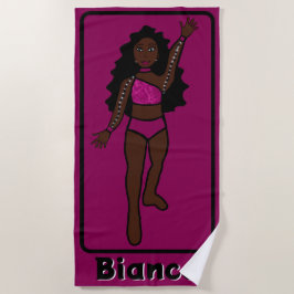 Name Majorette/Dancer Beach Towel (Fuchsia) 2 Strandtuch