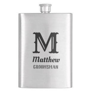 Name Männliches Monogramm Klassische Hochzeiten Sc Flachmann