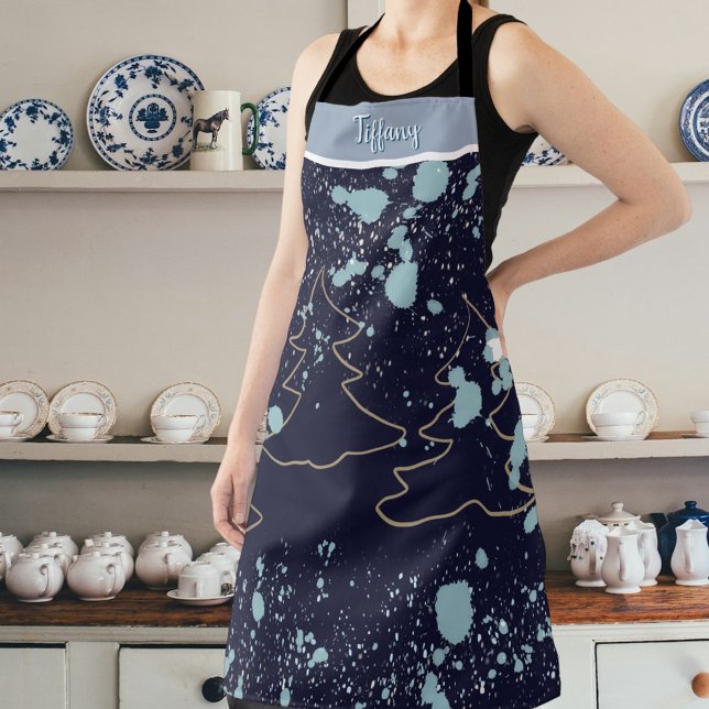 Name Marine Goldbaum Weiße Schneehütte Seehaus Schürze (Von Creator hochgeladen)