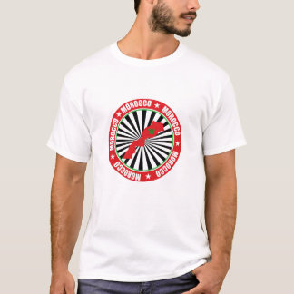 Name Marokkos Flag auf marokkanischer Karte Briefm T-Shirt