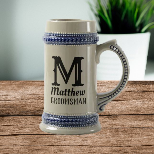 Name Masculine Mit Monogramm Classic Hochzeiten Sc Bierglas (Von Creator hochgeladen)