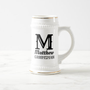 Name Masculine Mit Monogramm Classic Hochzeiten Sc Bierglas