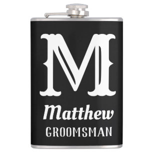 Name Masculine Mit Monogramm Classic Hochzeiten Sc Flachmann