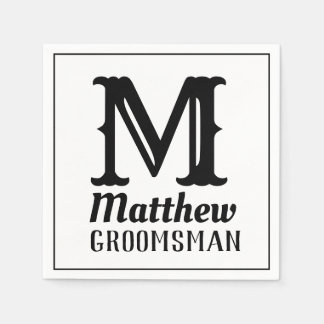 Name Masculine Mit Monogramm Classic Hochzeiten Sc Serviette