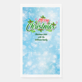 Name Matching Merry Christmas Blue hinzufügen Serviette
