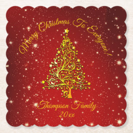 Name Matching Set Weihnachten Red Gold Tree Star h Untersetzer