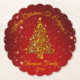 Name Matching Set Weihnachten Red Gold Tree Star h Untersetzer